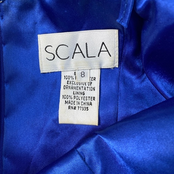 SCALA Y2K Beaded Babydoll Maxi Dress Gown 8 Royal Blue Whimsygoth Fairy Prom - Picture 3 of 15